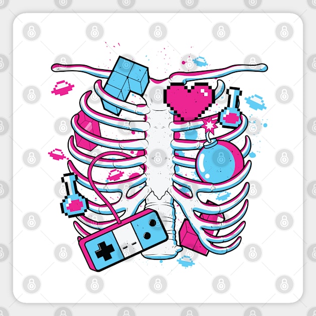 8-Bit Ribcage Magnet by GoshWow®